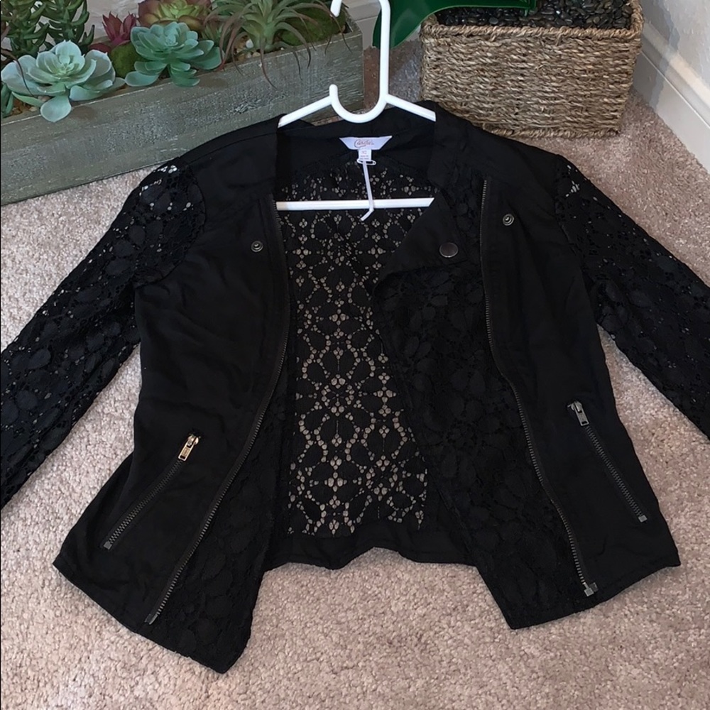 Candie’s Lace Moto Jacket